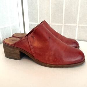 Frye Sz 7 Claire Mule Boot Shootie Red Clay Leather Western Comfort Boho Hippie